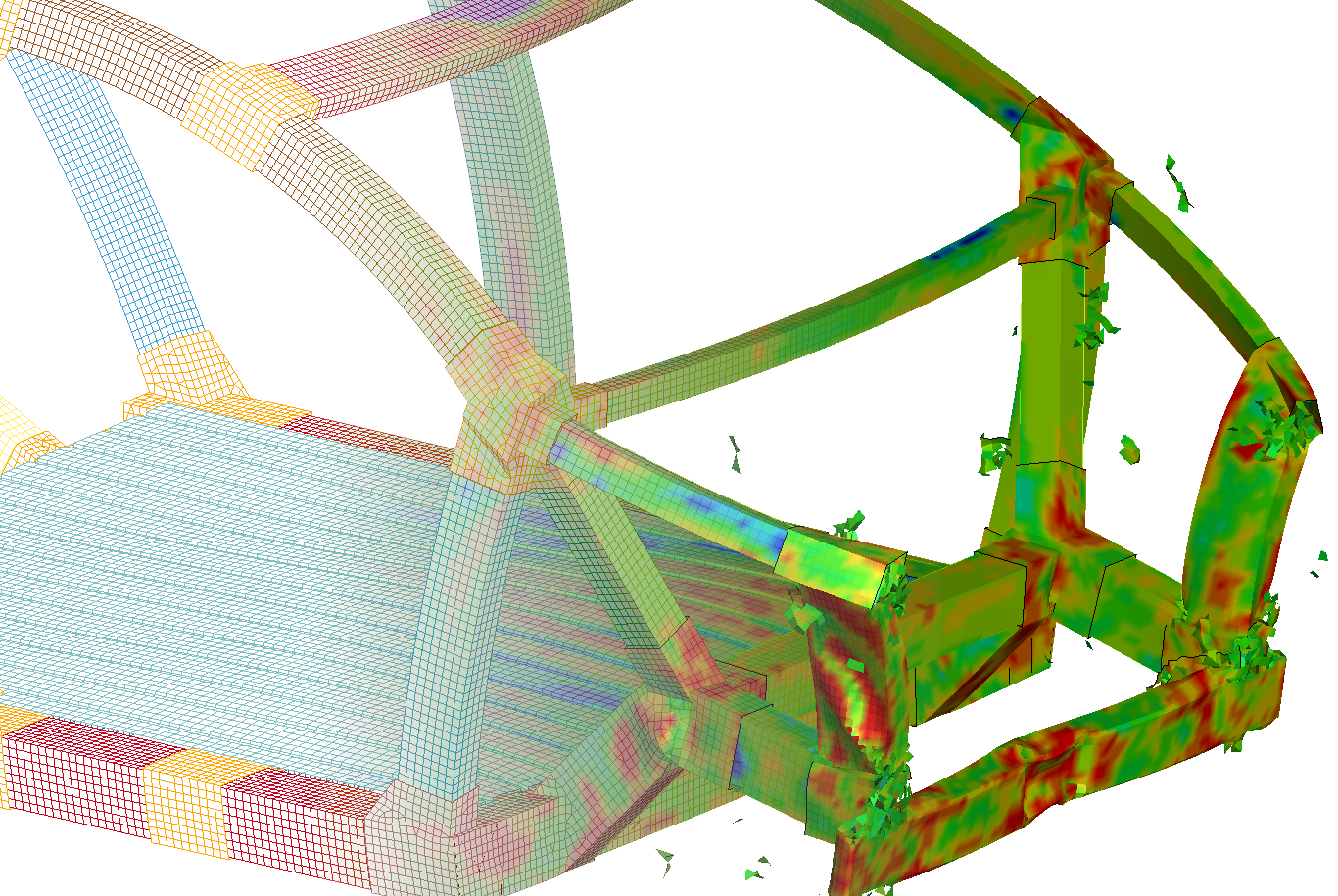 Front crash simulation